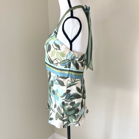 Ann Taylor Silk Ribbon Halter Top Floral Print 4 - Picture 5 of 11